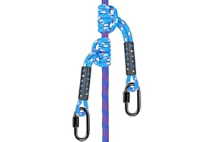 BeneLabel 50cm Sangle de Suspension Corde de sécurité d'escalade en Polyester avec Mousqueton pour l'alpinisme en Plein Air Sauvetage d'urgence Survie Accessoires, 5mm de Diamètre, 2000lbs