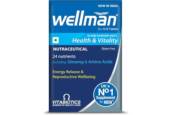 Wellman Multivitamin for Men 30 Tablets (Monthly Pack) Daily Self-Care & Inner Wellness With Panax Ginseng, Vitamins A, B, C, D & Essential Nutrients