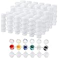 24 Strips Empty Paint Pots Acrylic Paint Container Mini Paint Pot Strips Storage Cup with Lids for Classrooms School Arts Crafts Paint Supplies,144 Pots in Total (3 ml/ 0.1 oz, 5 ml/ 0.17 oz)