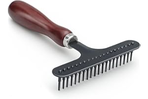 TOPBELIEF Professional Undercoat Rake, Deshedding Rake, Pet Hair Tangles Knots Grooming Brush, Universal Pet Knots Remover, Pet Detangling Brush with Non Slip Handle for Easy Carpet and Pet Tangles Removing