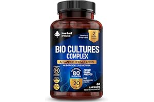 kulturer 80 miljarder CFU: 20 levande stammar - Gut Health Suppments för dam och herr - 2 månaders leverans - inklusive Lactobacillus Acidophilus och Casei, hög styrka kulturer