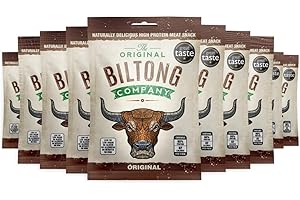 Original Biltong Big Bag High Protein Healthy Snack Made from British & Irish Beef by The Original Biltong Company (10 x 30g, Original)