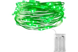Dalugo Guirlande lumineuse LED, 30 LED Guirlande lumineuse décorative alimentée par batterie, lumière de fil d'argent pour chambre à coucher, mariage (Vert)