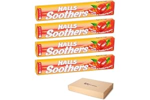 VR ANGLE Halls Soothers 4 Peach & Raspberry Flavour with Real Fruit Juice Each 45g With A Liquid Centre for Little Moments of Refreshment - Sold by VR Angel