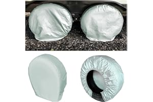 JNNJ 4 Piezas Cubiertas De Neumáticos, Impermeable Funda para Neumáticos Coche, Cubiertas para Protección De Ruedas, Funda De Protección Solar Resistente a La Intemperie para Neumáticos（Gris）