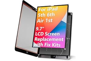 LHM for iPad 5th (2017)/ 6th (2018)/ Air 1st Gen 9.7" LCD Screen Replacement Display Assembly LED LCD Panel (Model: A1822 A1823 A1474 A1475 A1476 A1893 A1954) with Repair Kits (Not Touch Glass)