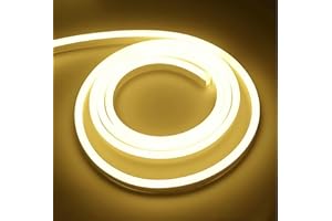 ONSSI® Tiras LED de Neón 220v (Blanco Neutro,3M),288 Led/m Cada Corte de 10cm,12w/m COB Luz de Cuerda,Ip65 Impermeable con Enchufe de Interruptor y Pegatina,Neon Led Para Uso Interior y Exterior