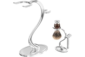 Linkidea Soporte para maquinilla de afeitar,organizador de brochas de afeitar de aleación de zinc con base antideslizante,kit de afeitado seguro para ducha y baño,compatible con Viking Blade Chieftain