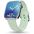 Pebble Cosmos Prime 1.72" Always on Large Rectangular Display Smartwatch for Men & Women, Bluetooth Calling, Wireless Charging, Fitness Tracker with Heart rate Monitor - Mint Green