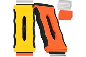RZCOMP Cleaning Scraper Cleaning Tool Scraper Non Scratch With 20 Spare,Oven Glass Scraper for Windows,Hobs,Paint (2 PCS)