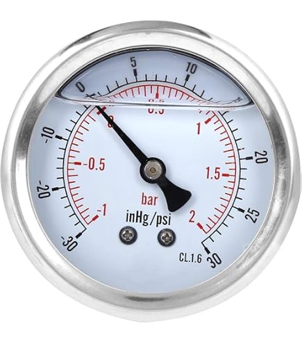 Manometro Aria 0-10 Bar In Lega Di Alluminio Con Coperchio Trasparente - Per Sospensioni Pneumatiche, Pompe E Applicazioni Varie - copertina