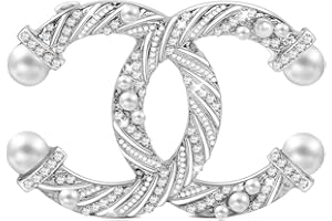 OLIWAN Perle Brosche mit Diamant Brosche Silber Gold Frauen Schwarz Leder Brosche Geschenk für Frauen