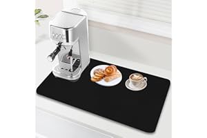 Luziyun Unterlage Kaffeemaschine Kaffeemaschine Abtropfmatte Schwarz Kaffeematte Unterlage Kaffeevollautomat Abtropfmatte Geschirr, Geeignet FüR Kaffeemaschinen Und KüChen (30 * 50cm)