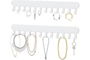 Galerie SV Organizzatore di Collane a Parete, Porta Gioielli a Parete per Collane, Bracciali e Orecchini, Installazione Rapida (bianco)