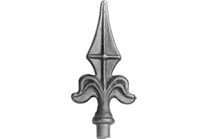 IAM DESIGN Asta per ringhiera, altezza 125 mm, base D, punta per ringhiere scale, ferro battuto