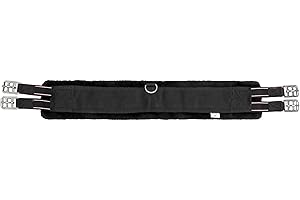 START ENJOY THE RIDE Start FurArtifical Sangle de Selle Ergonomique avec Fourrure Synthétique – Sangle Anatomique pour Cheval – Confort Maximal, Anti-Frottement, Ajustement Facile (145, Noir)