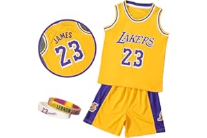 CLZWFZ Basketball Jersey Kit Bambini #23 Fans Jersey Maglietta Felpa Ragazzo Senza Maniche Ragazzi Gilet da Basket Top e Pantaloncini Sportivi Set Tuta