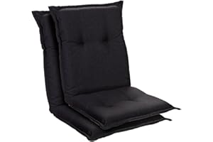 Homeoutfit24 Prato - Coussin de Chaise de Jardin, Fabrique en Europe, Confortable, Resistant aux UV, Housse Douce, 2 pièces - Anthracite