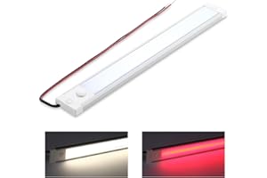 acegoo Kamper do łodzi, 12 V, oświetlenie LED pod szafką, ściemniana liniowa listwa świetlna z wbudowanym włącznikiem i wyłącznikiem ściemniania i czerwoną lampką nocną, na blat kuchenny, mocowanie