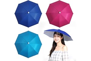 Joytey 3 PCS Head Umbrella Hats Mini Umbrella Caps with Elastic Headband Small Camouflage Umbrellas Adults Kids Foldable Hands-free Umbrellas for Outdoor Garden Fishing Hiking Camping Climbing