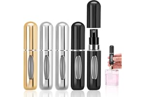 WOUMON 5 Stück 5ml Parfümzerstäuber, Parfümzerstäuber Nachfüllbar, Leer Reise Parfüm Zerstäuber mit Fenster, Mini Portable Sprühflasche (FarbeA)