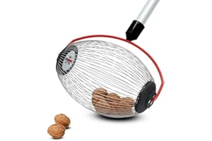 TERRE JARDIN OSE - manueller Nusssammler Rollsammler zum Einsammeln von Nüssen und Kastanien– Alugrau – 19 cm