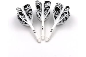 CUESOUL Rost Tige de fléchettes et ailettes intégrées Standard/Poire-Larme/Forme Mince avec Motif Attrayant, Lot de 3 pièces