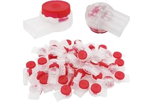 Conector UR2, CTRICALVER 50 piezas Conector Empalme, Conectores de cable telefónico, Conectores de cable 3 puertos / 3 conjuntos de núcleo (Rojo)