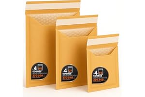 Koperty wysyłkowe, wiele rozmiarów (3 rozmiary), pakowe, białe lub oba - samoprzylepne zamknięcie - koperty papierowe z bąbelkami wewnętrznymi, idealne do wysyłki - opakowanie L - Ofituria (Kraft, 12