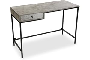 Versa Jack biurko komputerowe, stół do pokoju lub gabinetu, stół do gier, z szufladą, wymiary (wys. x szer. x gł.) 76 x 48 x 110 cm, drewno i metal, kolor szary