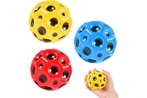 Rhomba 3 Stück Jump Ball Spaceball Hohe Springender Gummiball Planeten Hüpfbälle 7 cm High Bounce Ball Leichter Schaumstoffball Einfach zu Greifen und zu Fangen Sport-Trainingsball