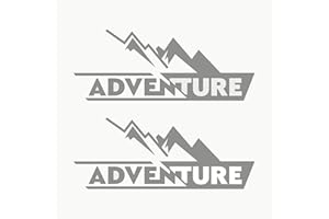 Autodomy Autocollants Adventure Valise Moto Off Road Trail Sport | stickers pour voiture 2 Unités pour la Van ou la Moto | Stickers 4x4 Argent