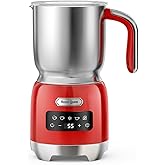 Hazel Quinn Milk Frother, 5-in-1 Automatic Frother and Steamer, Hot & Cold Foamer, Adjustable Temperatures & Thickness, Detac