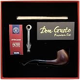 bektobacco Atomic German 9mm Rosewood Pipe Set Oblique Cherry Claret Red