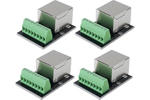 Be In Your Mind 4 Conectores Hembra RJ45 Ethernet de 8 Pines Y Paso de 2,54 Mm. Adaptador de Bloque de Terminales RJ45 Ethernet.