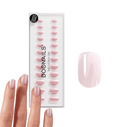 DOONAILS Soft Gel Press On Nails Set of 30 Jet Set Extra Short Square Shape Chrome Nails for Sticking in Salon Quality Fake Nails Soft Gel Extra Short Natural & Comfortable to Wear