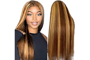 AiPliantfis Lace Front Wig Parrucca donna capelli veri umani Lace Wig Straight Pre Plucked Wig with Baby Hair Bleached Knot Brazilian Remy Hair Unprocessed Virgin Hair Real Hair Wig 14 Inch