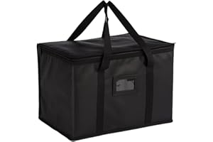 GYTFOG 1PCS Food Delivery Bag, Carry Bag for Hot and Cold Food Delivery, Insulated Food Bag for Grocery Transport, Eco-Friendly Shopping, Outdoor Picnics, and Catering Services, Reusable(Black)