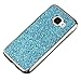 Produktbild Galaxy J3 2017 Glitzer Handyhülle,Silikon Hülle für Samsung Galaxy J3 2017,Leeook Luxus Stylish Glänzend Kristall Glitzer Strass Schutz HandyHülle Blau Slim Bling Weich Gel Silicone Rückseite Hülle TPU Tasche Schale Bumper Ultradünn Flexibel Schutzhülle für Samsung Galaxy J3 2017 + 1 x Schwarz Eingabestift-Blue Glitzer