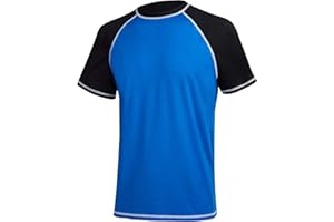 MILANKERR Mens Shirts UV Rash Guards Short Sleeves Quick Dry Swimming Top Surfing Sun Protection 50+ Diving Wetsuits Swimsuit