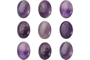 PH PANDAHALL PandaHall - 10 cabochon di ametista naturale, 25 x 18 x 5-7 mm, pietre preziose chakra, perline di cristallo curative per gioielli fai da te