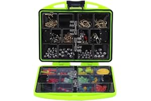 LPITOY 1 Box Outdoor Fishing Tool Set Box Fishing Beads Lure Bait Jig Hook Swivels Tackle with 24 Compartments Fishing Accessories Box