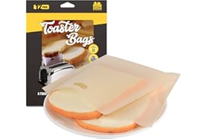 Anstore 12 Stück Antihaft-Toasterbeutel wiederverwendbar glutenfrei PFOA-frei von der FDA zugelassen Toastabags für Gebäck Pizzastücke gegrillte Käsesandwiches Chicken Nuggets & Toast
