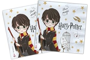 Ciao- Serviettes en Papier compostables Harry Potter (33 x 33 cm, Double Voile), 20 pièces, 24041, Multicolore