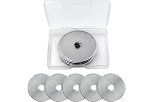 OMJMYY 15 Pièce Lame Rotatives de 45 mm Lames de Rechange pour Cutter Rotatif pour la Découpe du Tissu, Cuir, Papier, PVC, PET