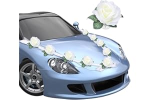 Yuragim Décoration de Voiture de Mariage, Décoration Fleur de Mariée Voiture de Mariage de Ruban Romantique Décoration pour Mariage Engagement Fournitures de Mariage Décoration Banquet de Mariage
