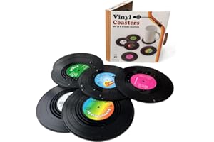 Hepplly Lot de 6 sous-verres anti-chaleur/antidérapants en vinyle pour boissons, pour bière, café, pour les parents, pour restaurant/bar/fête/café/maison (6 Pack)