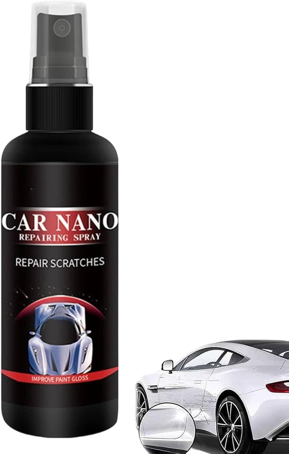 Nurafix Nano Car Scratch Removal Spray, Nurafix Car Scratch Repair Spray, Scratch Remover Kit for Cars, Nano Car Polish Spray Nanotech for Deep Scratch and Swirl Mark Removal (1PC)