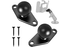 BANTI Ram Mount Arm Handyhalter Fahrrad Kugelkopf Wandhalterung Diamant Base 2 Stck 1" Handyhalterung zum Schrauben Basis with Ram Mounts 1 Zoll Ball Handy Halterung Motorrad Aluminium (Schwarz)