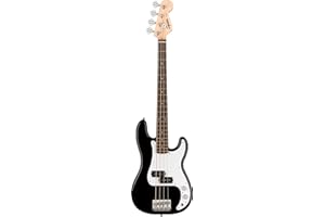Fender Bajo eléctrico Squier - Mini Precision Bass IL Negro, Incluye cursos virtuales gratuitos en Fender Play